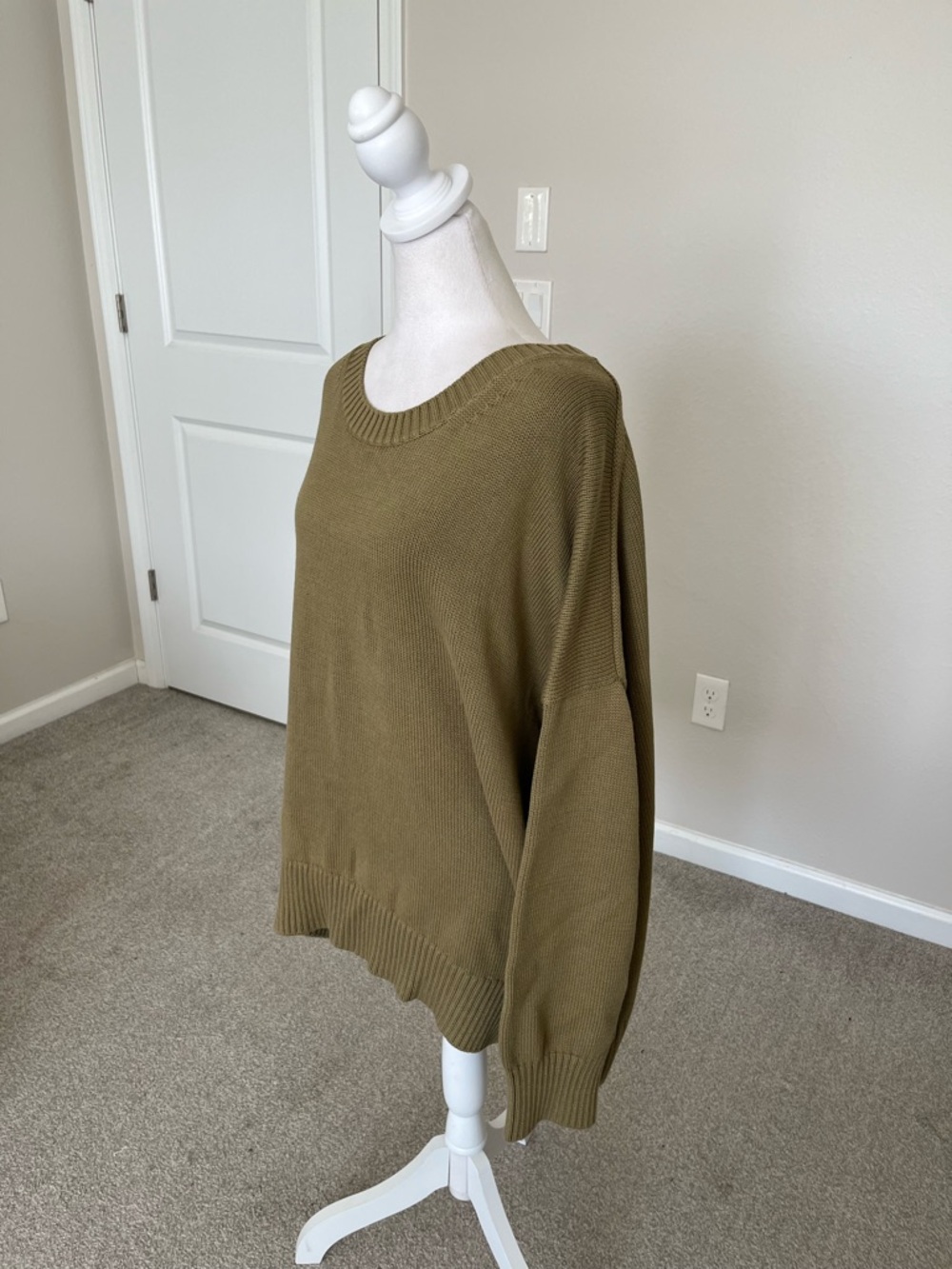 NWT Quince Organic Cotton Crewneck Sweater in Herb Green Size 3X - Picture 4 of 13